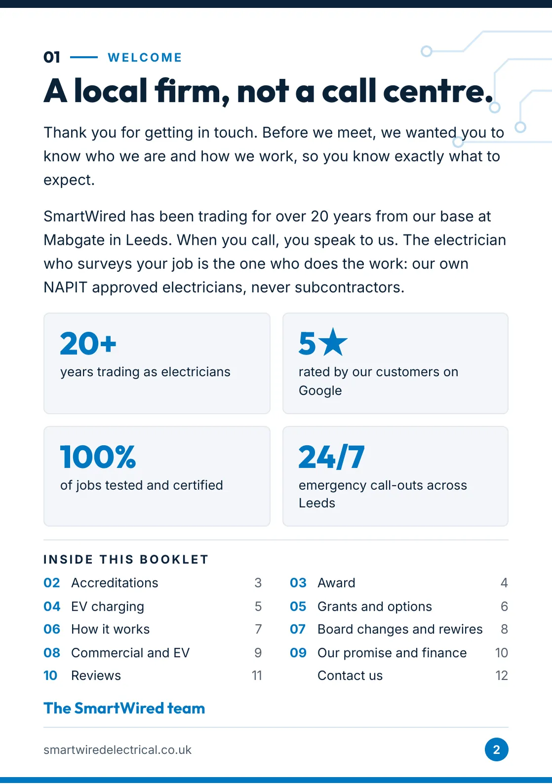 Brochure page 2: Welcome