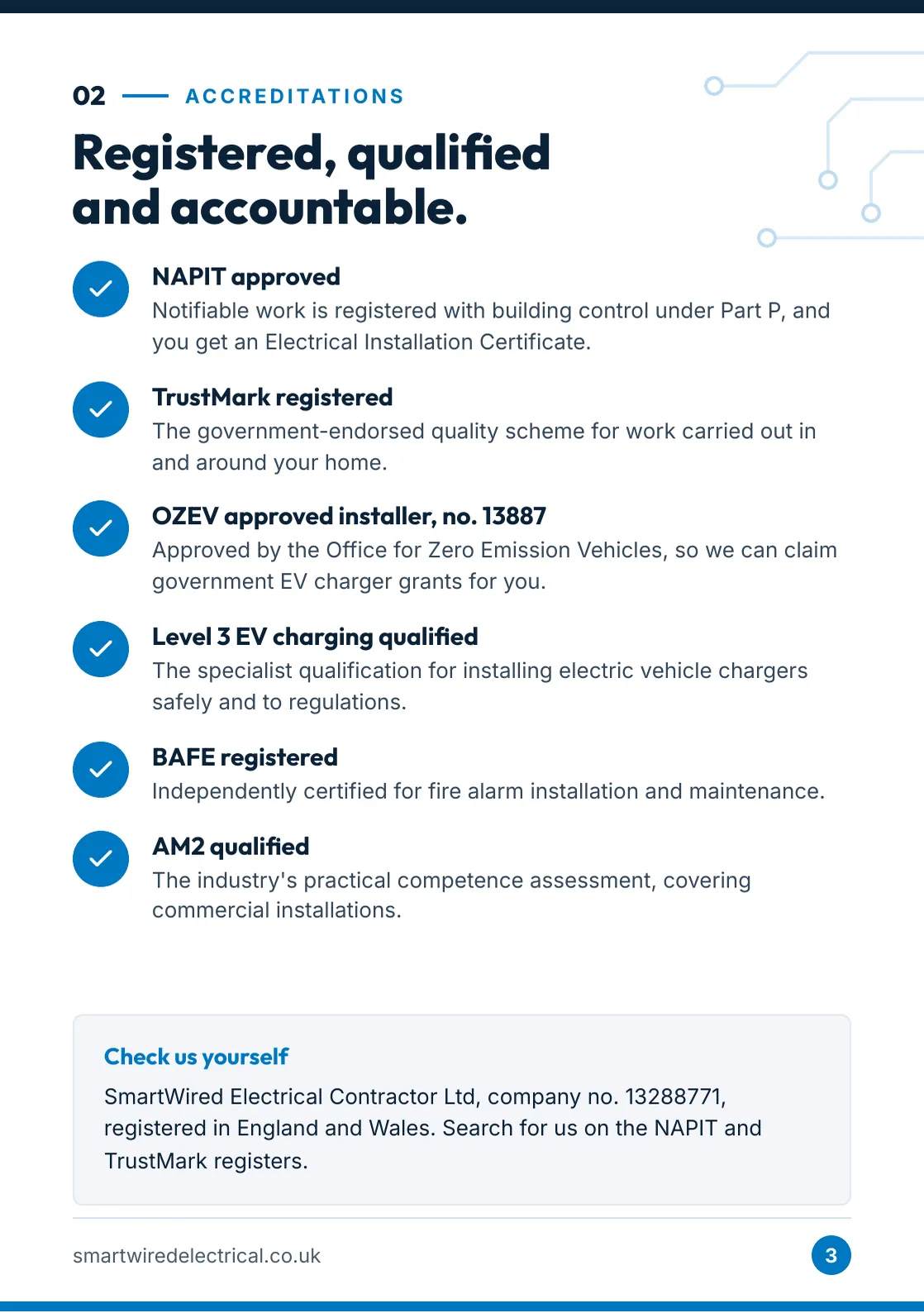 Brochure page 3: Accreditations