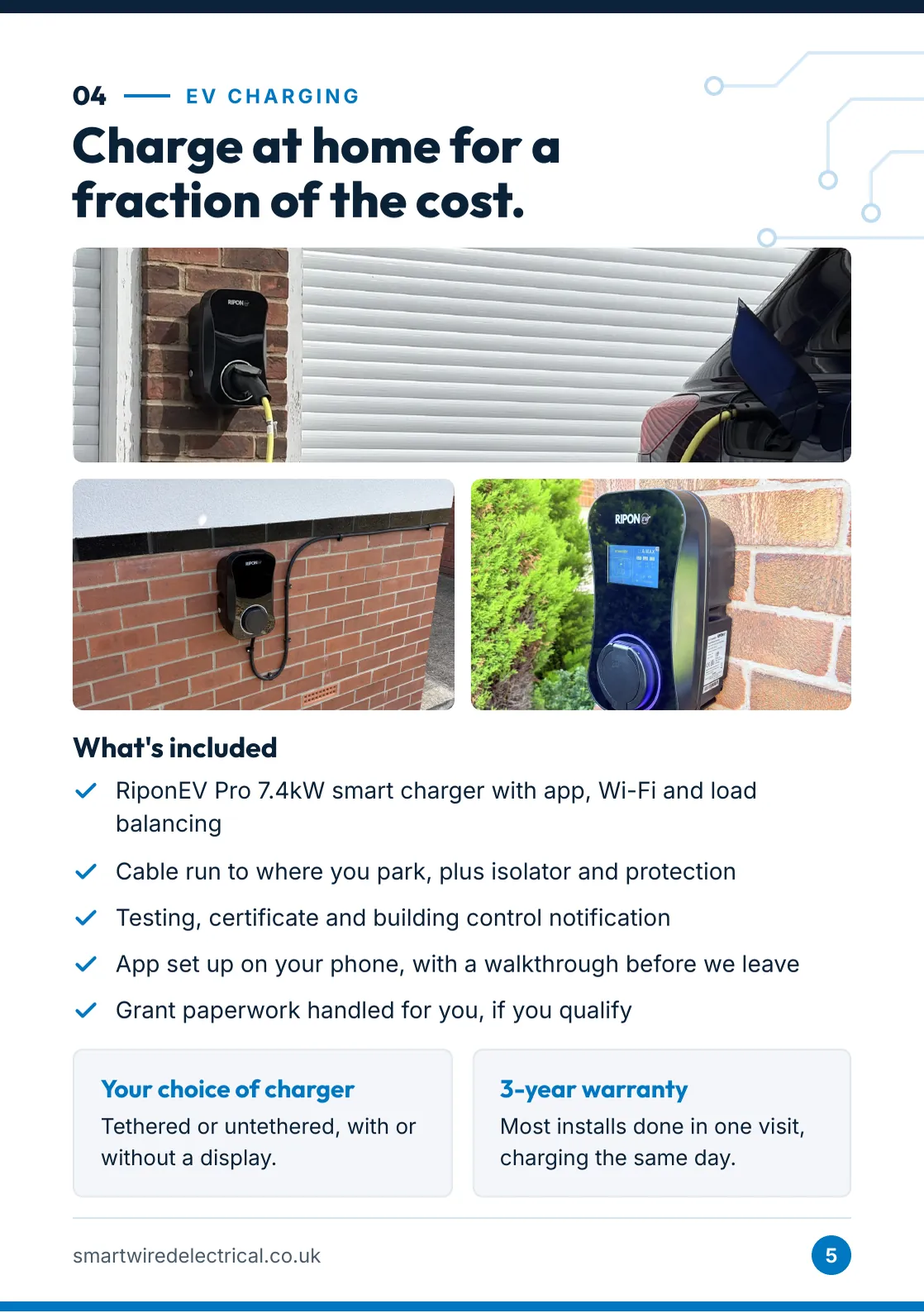 Brochure page 5: EV charging