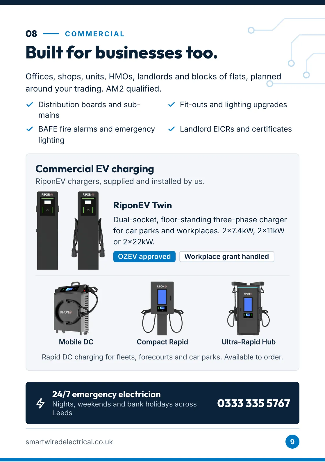 Brochure page 9: Commercial and EV