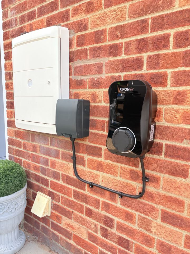 EV charger with dedicated EV board and neat cable run